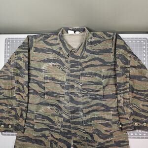 Vintage Propper Tiger Stripe Combat Coat XL Long 90s Jacket Top Camo Tactical